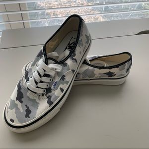 Vans Authentic White/Gray Camo Sneakers